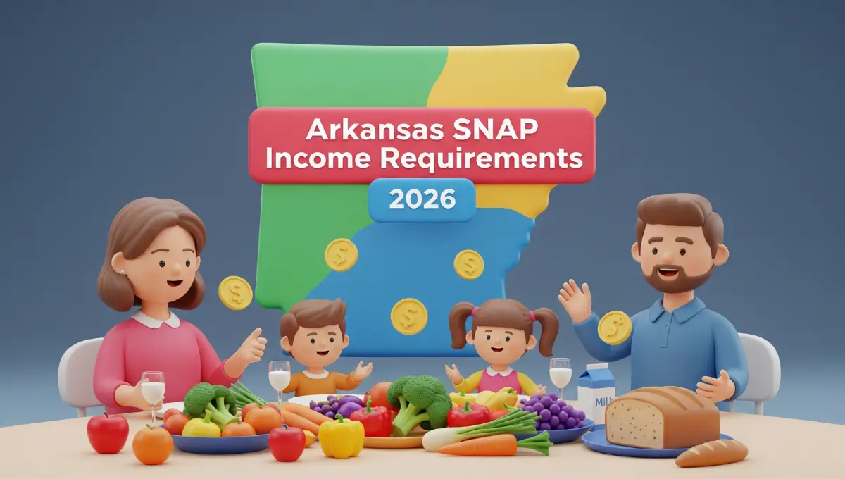 Arkansas SNAP income limits 2026 eligibility guide with family and groceries