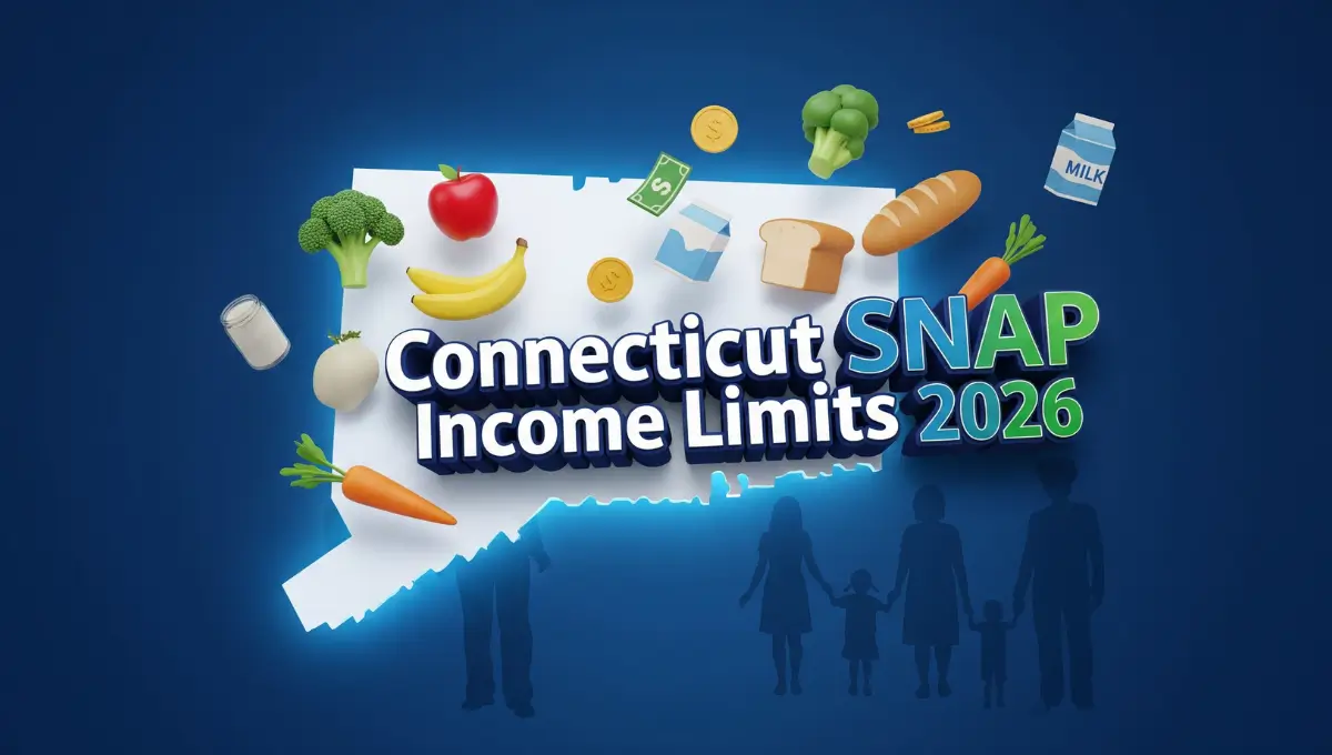 Connecticut SNAP income limits chart 2026 showing eligibility requirements and benefit amounts