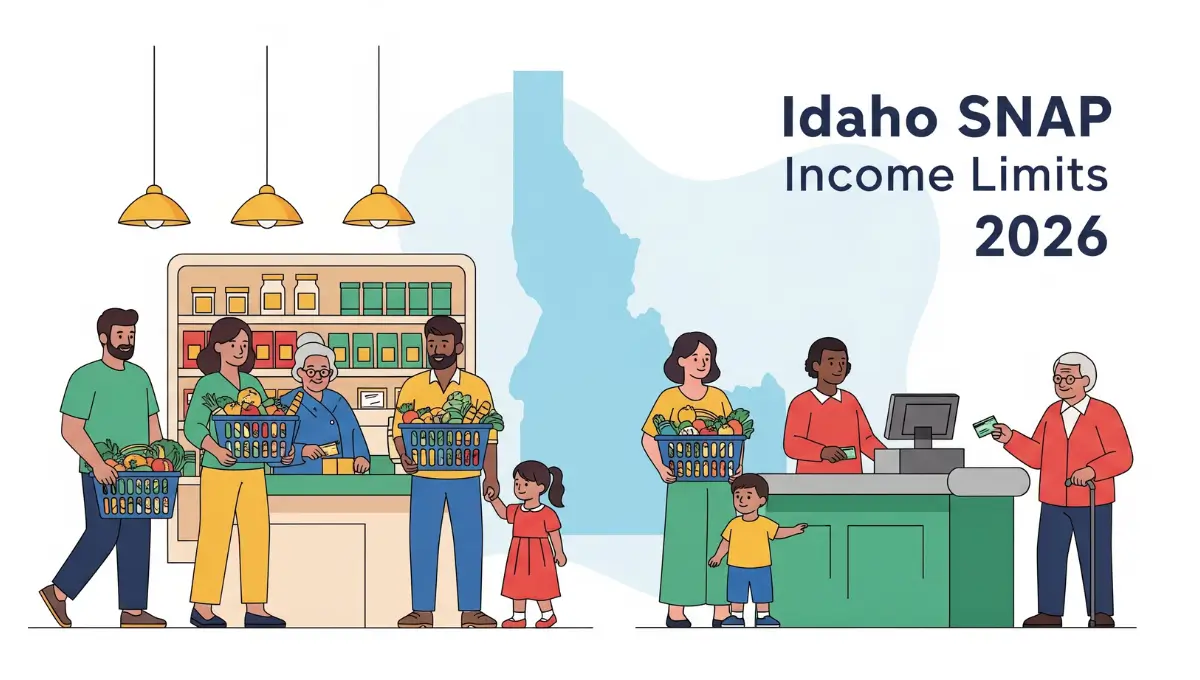 Idaho SNAP income limits 2026 — families using EBT cards to buy groceries