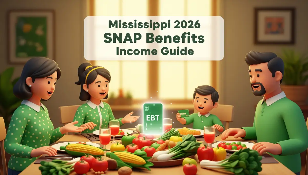 Mississippi SNAP income limits 2026 eligibility guide with benefit amounts for families