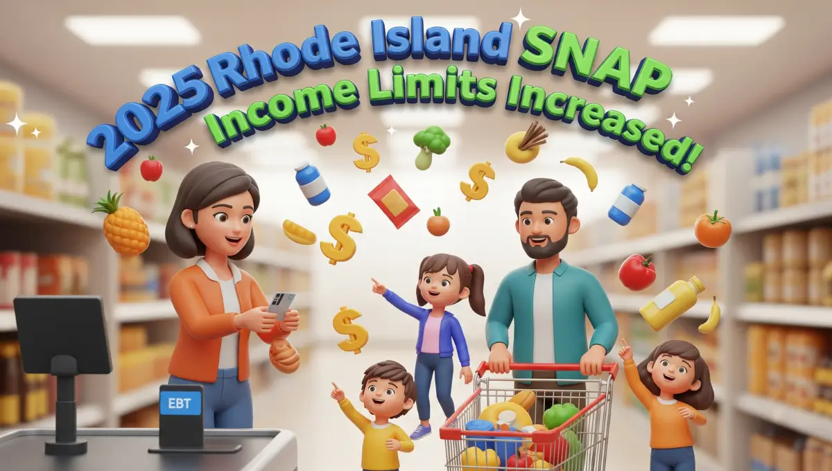 Rhode Island SNAP income guidelines 2025 family grocery shopping EBT benefits