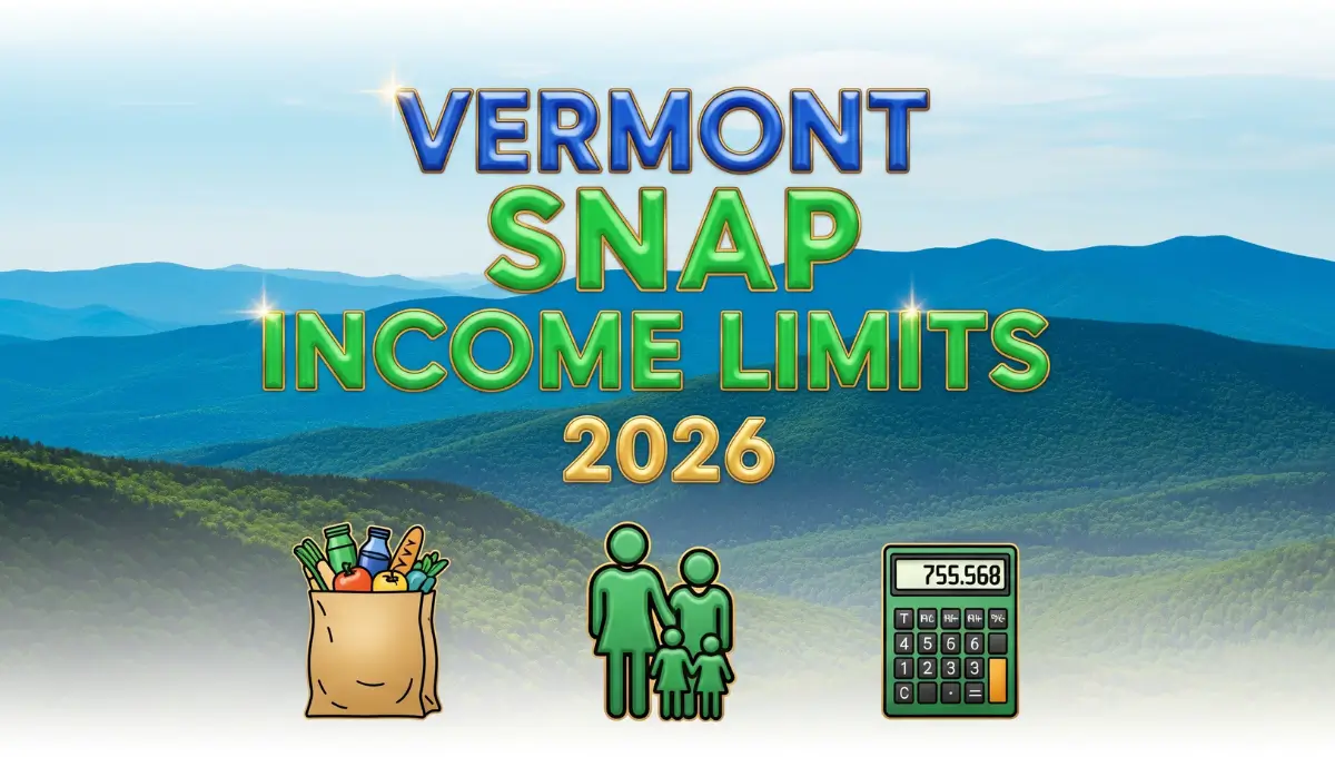 Vermont SNAP Income Limits 2026 eligibility and benefits chart