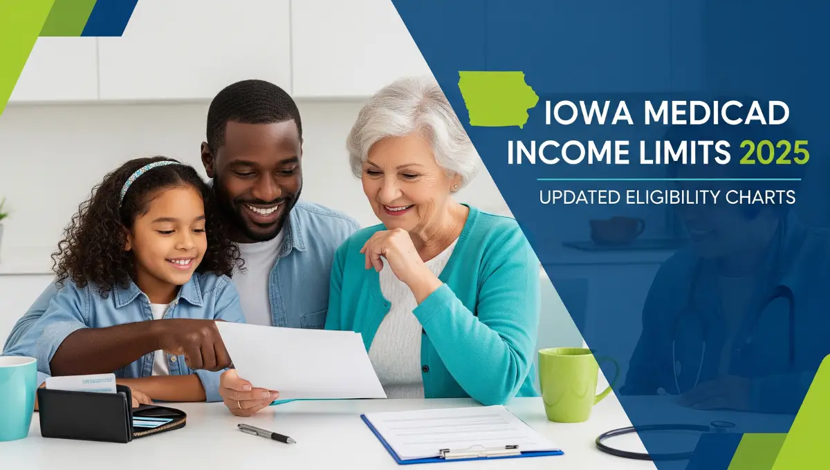 Iowa Medicaid income limits 2025 eligibility chart for adults, children, and families