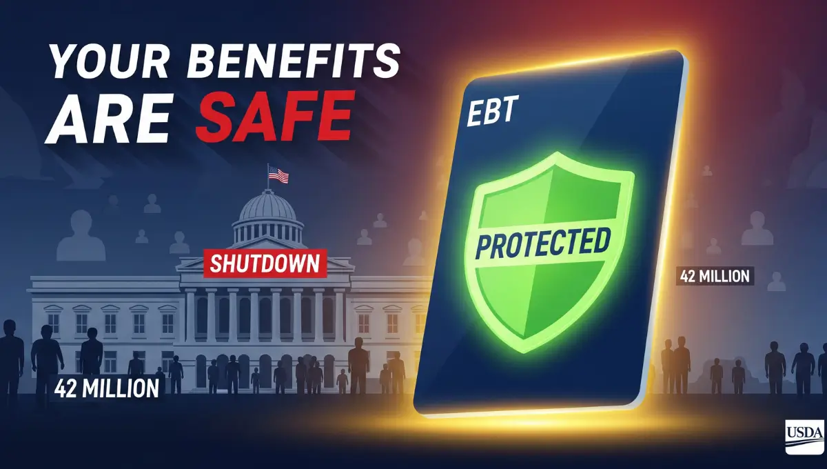 SNAP EBT card protected with shield during government shutdown January 2026 with 42 million beneficiaries safe
