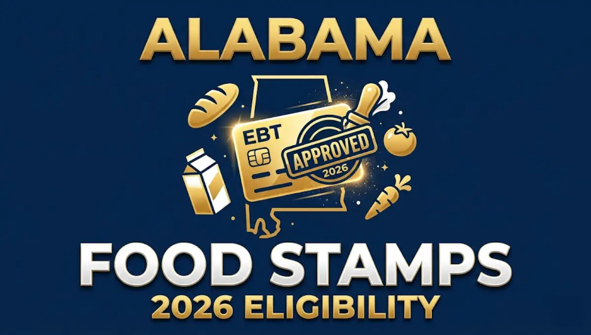 Alabama Food Stamps SNAP Eligibility 2026 vector graphic illustration