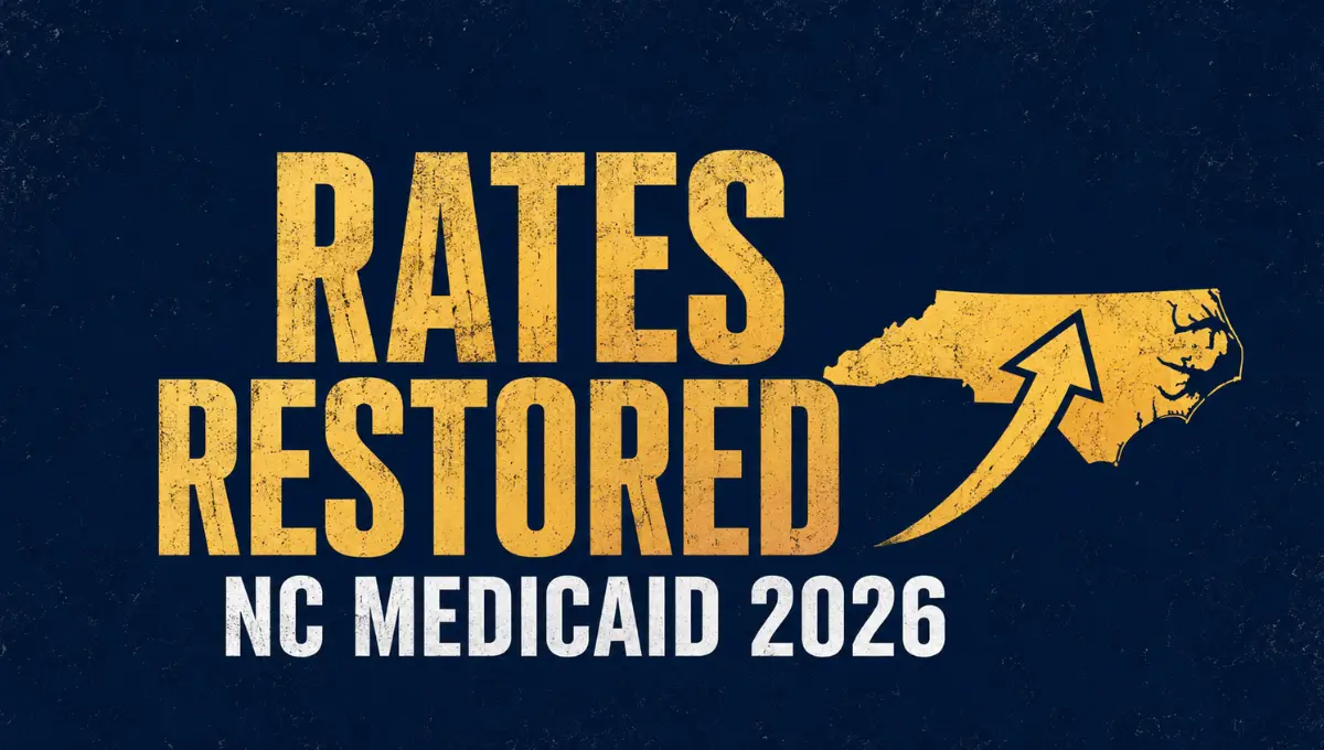 North Carolina Medicaid fee schedule 2026 rate restoration announcement graphic
