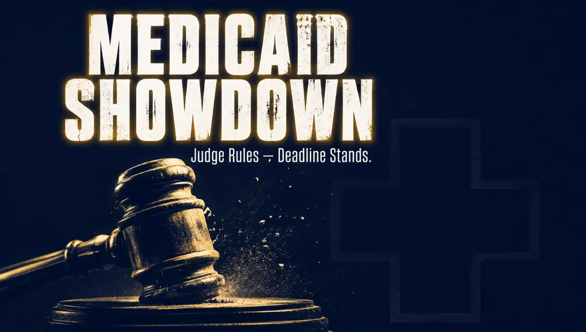 Judge's gavel symbolizing federal ruling on Medicaid work requirements deadline