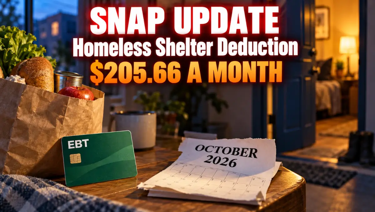 SNAP homeless shelter deduction FY 2027 increases to $205.66 per month starting October 2026